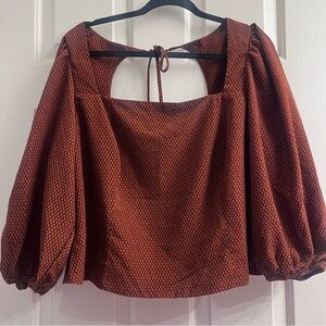 Levi’s Puff‑Sleeve Cropped Top (2X) Boho Cottagecore